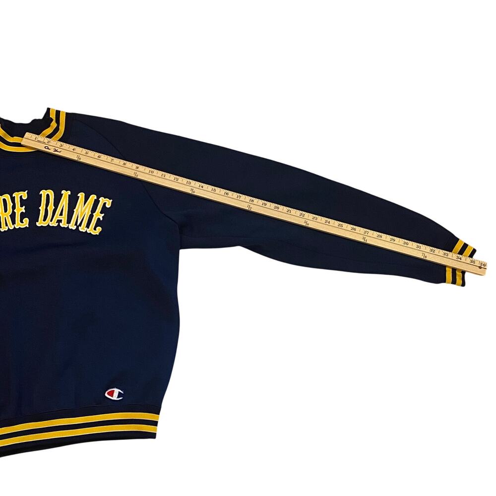 Vintage Champion Notre Dame Sweatshirt Mens XL Blue Mock Neck Long Sleeve 60s - Picture 8 of 8